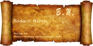 Bodacz Miron névjegykártya